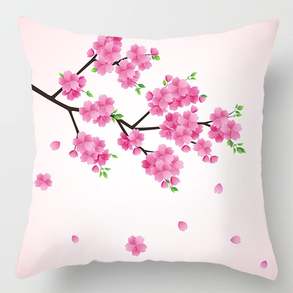 Cherry Blossom Pillowcase Wedding Party Decoration Birthday Gift Living Room Sofa Chair Bed Cushion Cover Couple Home