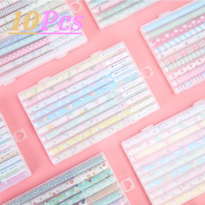10 Pcs Color Pen Set Neutral Pen for Office Work, Brushing Questions, Signing Writing, Diaries, Notes, Student Classroom Prizes, Friend Party Gifts