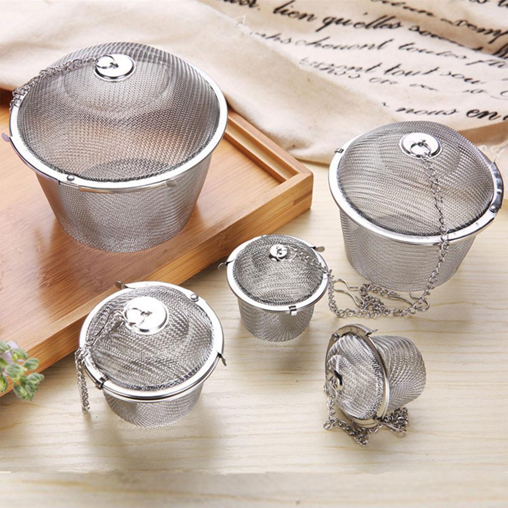 Stainless Steel Mesh Tea Ball Strainer Filters Tea Interval Diffuser For Loose Leaf Tea Herbal Spices Seasonings