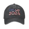 Trump 2024 Prezidentské voľby v USA Šiltovky Vintage Opotrebovaný Vzhľad Praná Pokrývka hlavy pre Mužov Ženy Vonkajšie Letné Klobúky Šiltovka