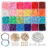 5000 Clay Beads Polymer Flat Soft Pottery Beads Kit Alphabet Beads Lobster Buckle Diy Bracelet Earrings Kit
