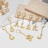 18K Gold Plated English Letter Keychain Pendant 