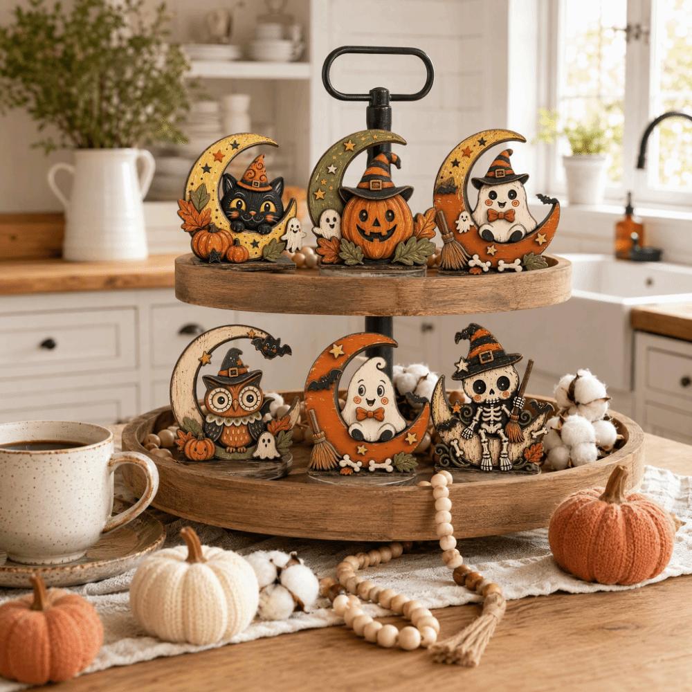 Vintage Halloween Wooden Decoration Plywood Halloween Centerpiece  Indoor