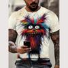 Sommar Herr T-shirt Street Casual Kortärmad Tecknad 3d-tryck Roliga Djur T-shirts Mode Streetwear Herr Herrkläder