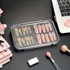{MX} Caixa de Armazenamento Retangular Transparente de Plástico para Unhas Postiças Para Exibição de Nail Art Caixa de Joias à Prova de Poeira Organizador de Esponjas de Maquiagem
