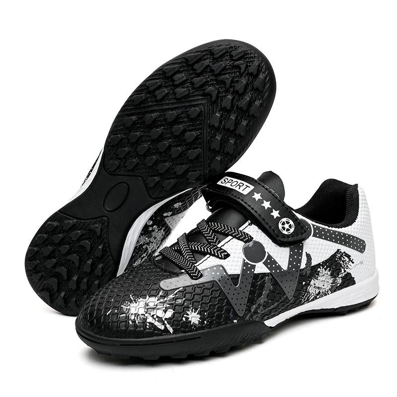 Boys/Kids Rubber Non-slip Short Spike  Lace-up Artificial Turf Football Boots