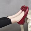 Soft Pu Leather Women's Low Heel Shoes Shallow Mouth Comfortable Pumps Heels Ladies Small Leather Shoes