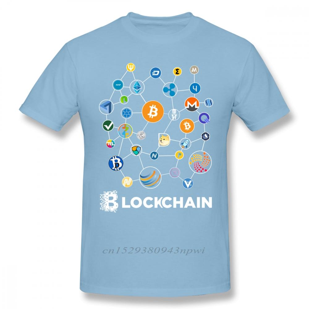 Blockchain BitCoin Litecoin Ripple Ethereum Cryptocurrency T Shirt For Men Popular Tee Christmas Gift Tshirt Cotton Fabric