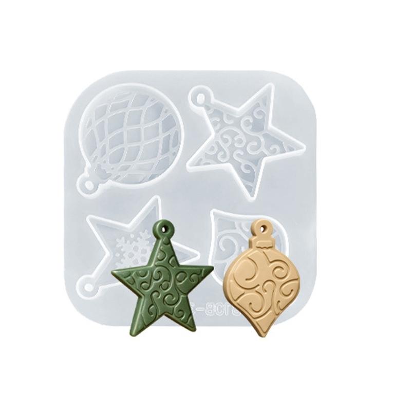 Creative Christmas Tree Ornament Mould Star Pendant Silicone Mold Hanging Accessories Epoxy Resin Jewelry Mold