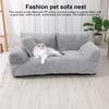 Pet Sofa Bed Fluffy Plush Pet Couch with Raised Edges Pillows Anti-Slip Bottom