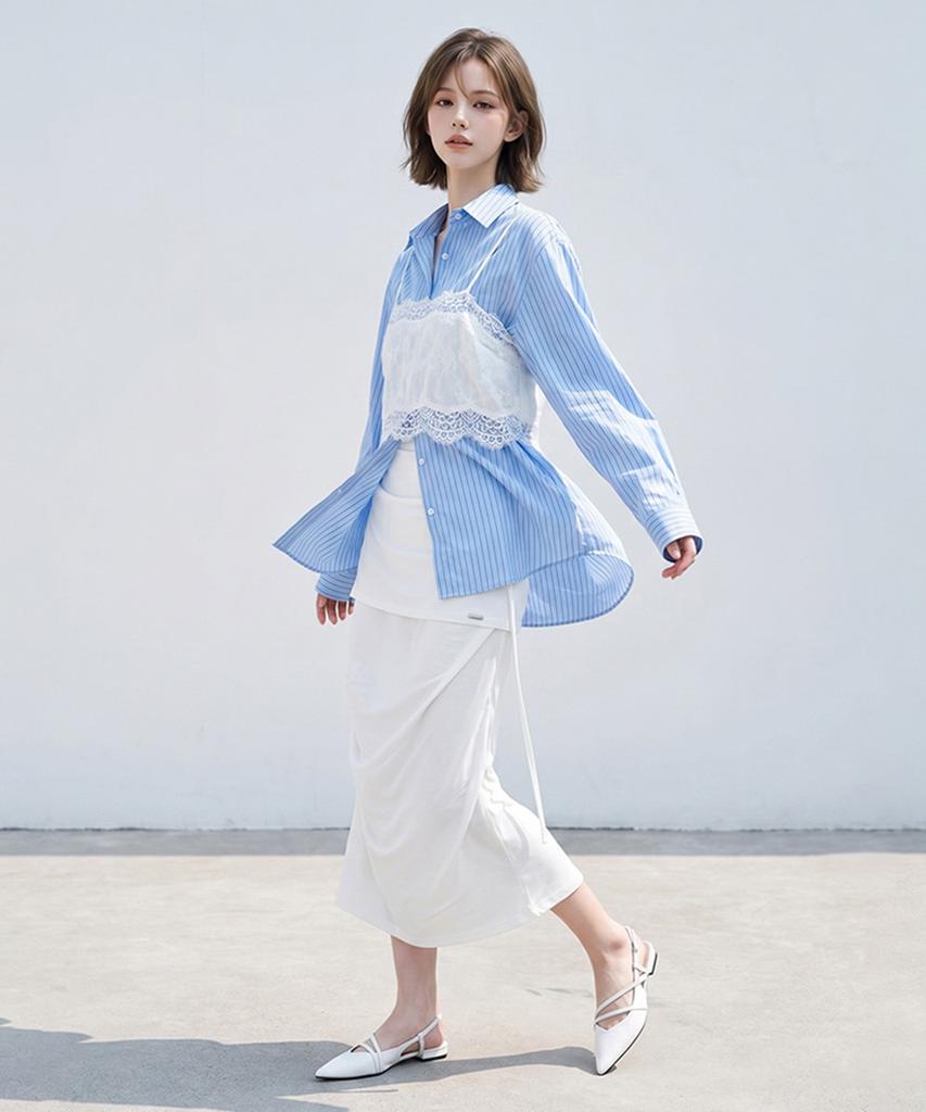 Eilubeu Collar Skirt Aasdsk105P