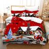 Merry Christmas Bedding Set 3D Digital Print Bed Linen No Core Suitable for Bedroom Gift Santa Claus Snowflake Duvet Cover Set