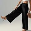 Women Pants High Waist Straight Wide Leg Long Trousers with Elastic Waistband Deep Pockets Anti-Wrinkle Casual Pants