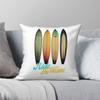 Surfboards Rijden De Golf Vierkante Kussensloop Polyester Linnen Fluweel Patroon Rits Decoratieve Bank Zitkussenhoes