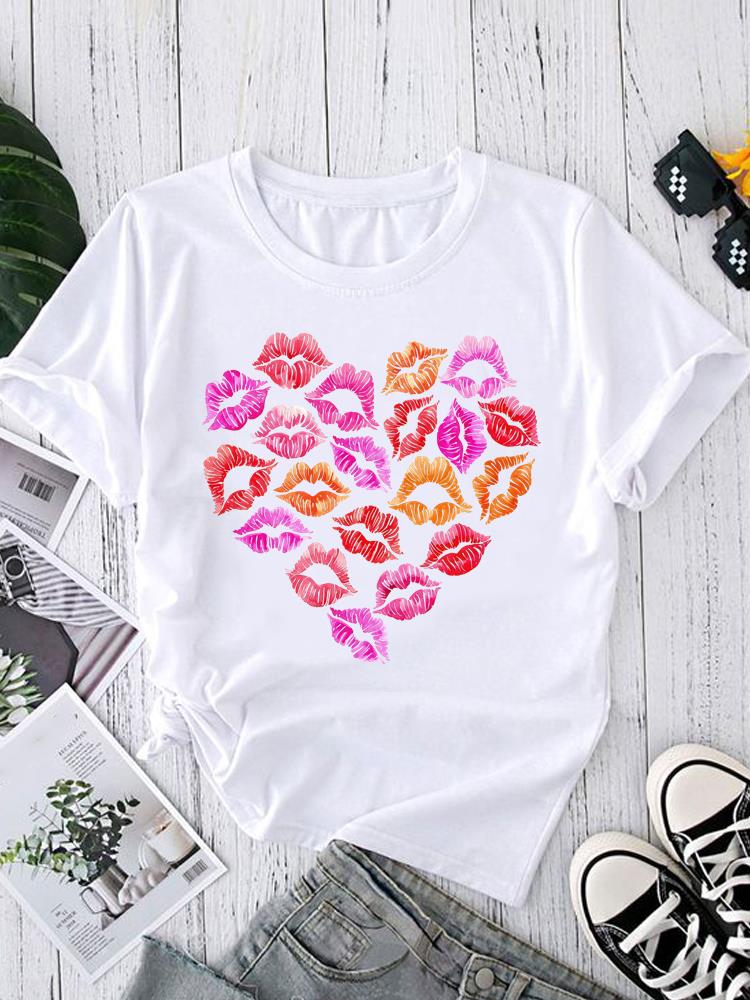 (Asian Size) butterfly lovely Short Sleeve T-shirts O-neck Casual Clothing Fashion Female Women's Top T shirt Printed Graphic Tee