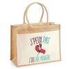Beach Bag - PLANETEE - Jute with 'Housekeeper I Can't' Pocket - Cotton - 43x33 Cm - Printed In France