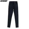 DIMANAF Plus Size Dames Jeans Winterbroek Denim Potlood Vrouwelijk Elastisch Basic Blauwe Hoge Taille Broek Oversize Mode Nieuwe Broek 4XL 5XL