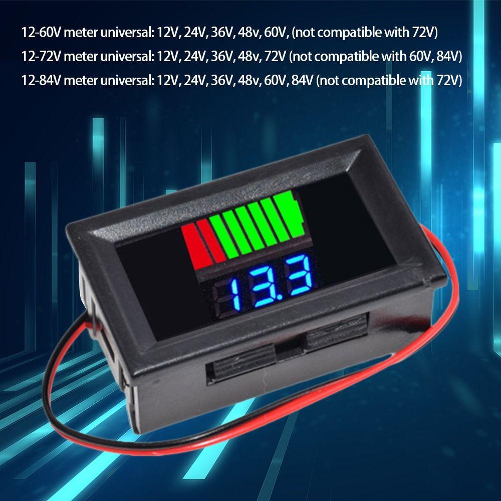 Charge Level Indicator Lithium Battery Capacity Meter Battery Tester 12V 24V 36V 48V 60V 72V
