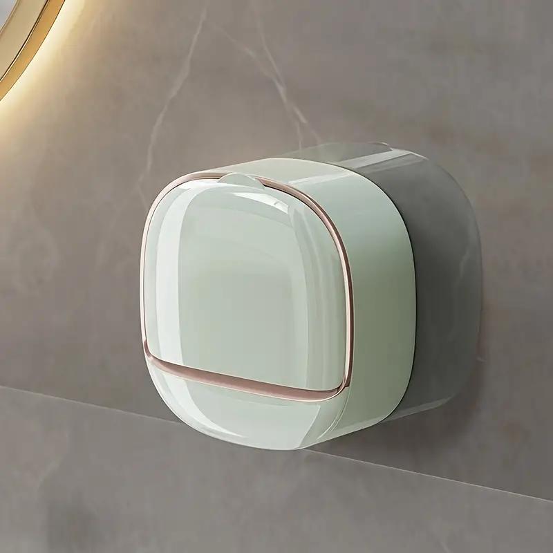 1pcs Premium Wall Mounted Soap Dispenser with Lid Hassle-Free No Drilling Drain Rack, Space-Saving Storage for Modern Bathrooms