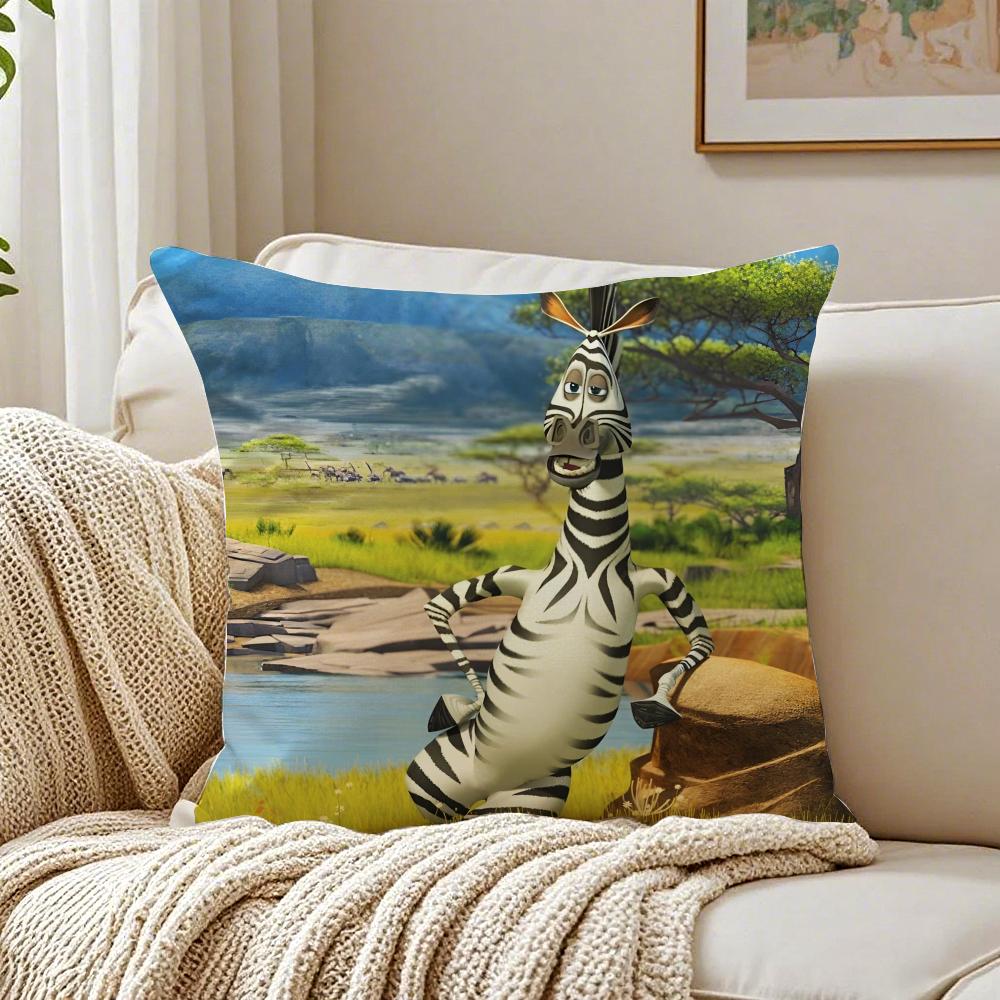 Funny American Movie MMadagascar Cushion Cover Pillowcase Antidustmite Living Room Sofa Decor Cushion Room