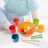 Rainbow Balls In Cups Montessori Toy with and Valentines Day Gifts for Kids Color Sorting
