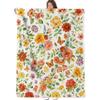 Colorful Watercolor Floral Blanket, Flannel Fleece Throw Blanket Soft Cozy Lightweight Blankets for Sofa Couch Bed Home Decor