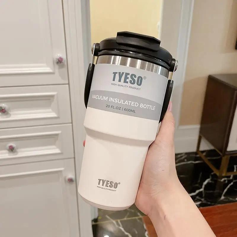 600 ml 750 ml 900 ml ceașcă de cafea cană termică cu vid, din oțel inoxidabil, termoizolant, anti-alunecare, ceai cu lapte, sticlă de apă