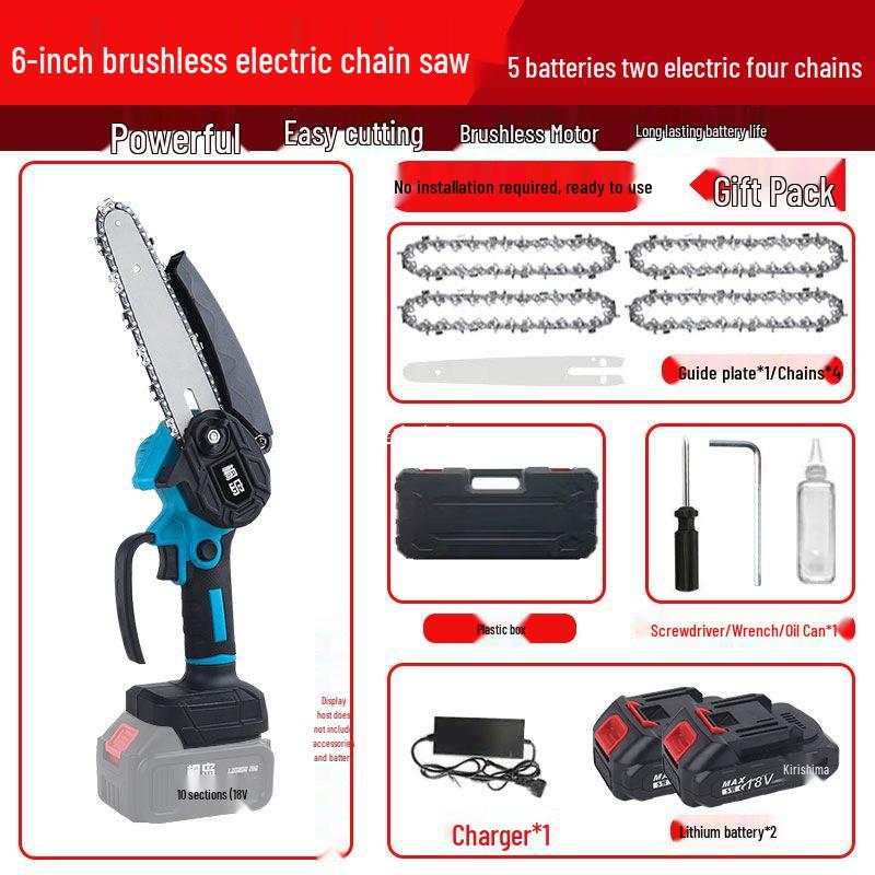 Compact Lithium Battery Handheld Electric Chainsaw - Rechargeable Tree Felling Tool with Large Capacity