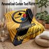 Pittsburgh Steelers Custom Flannel Throw Blanket Print Your Name Text Soft Warm Blanket Holiday Present
