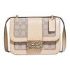 Alie 18 Patchwork Snake Print Detail Metal Buckle Leather Messenger Bag Small Square Crossbody Shoulder Bag Women Bags Nude Monogram C3760-B4SHG