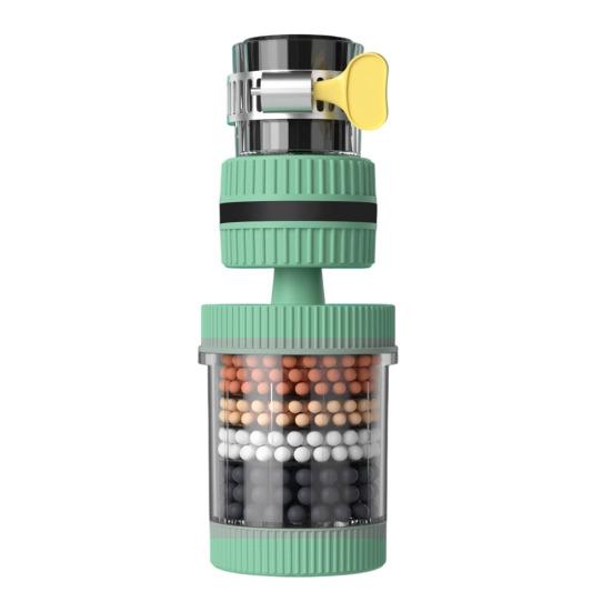 6-Layer Water Faucet Filter for Kitchen Anti-Splash Swivel Aerator with Clear Window Universal Tap Attachment for Home Sink