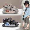 Summer New Model Sandals for Older Boys with Velcro Straps, Soft Soles, Stylish and Casual, Little Boys' Beach Shoes