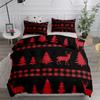 Vintage Forest Stag Plaid Duvet Cover Set King Queen Double Full Twin Single Size Bed Linen Set