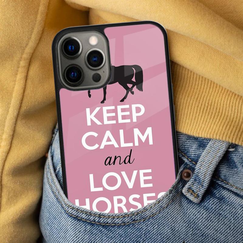 Keep Calm and Ride On Love Pony Horses Soft Phone Case for iPhone 17 Air 16e Pro max 15 Pro 13 14 Plus 11 12 MagSafe Magnetic