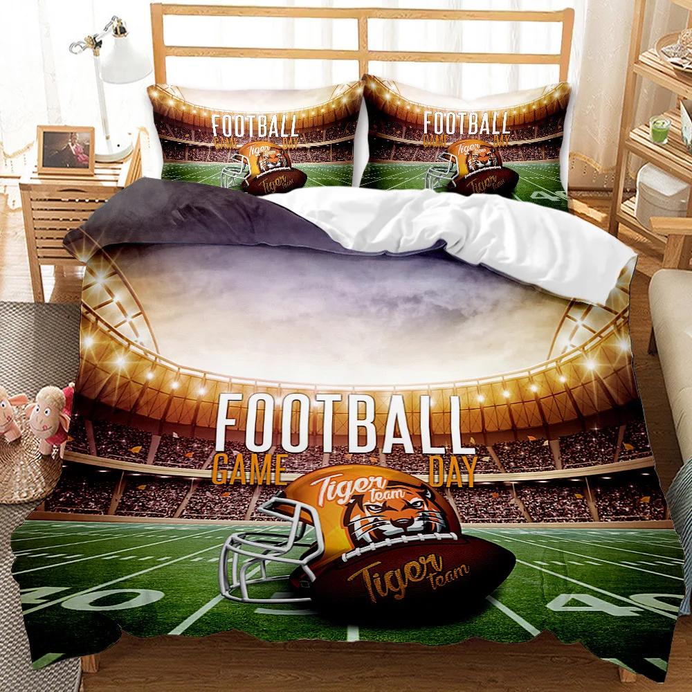 Sport Rugby Stampa 3D Piumone Set Biancheria da Letto Scenografia Cartone Animato Adulto Europa Queen Twin Singolo Taglia Set Copripiumino Federa Lusso