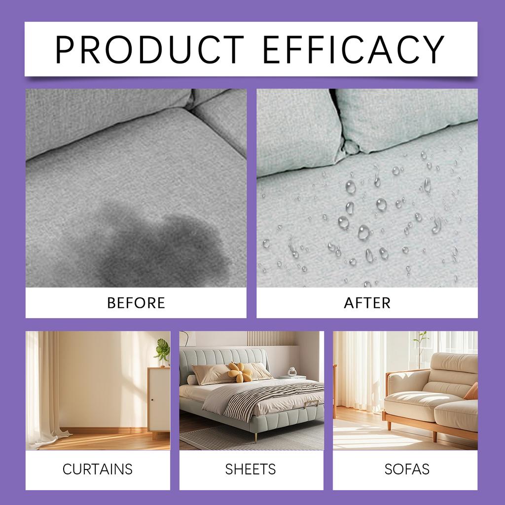 Jakehoe Fabric Waterproof Spray for Sofa Upholstery Furniture Stain Resistant Protector Repels Water and Spills No Residue 100ml