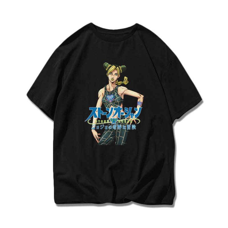 Jojos wunderbares Abenteuer Leerer Streifen Xu Lun Stone Sea Sport Reines Baumwoll-T-Shirt Superheißes Herren- und Damen-Kurzarm-T-Shirt