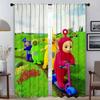 Modern Living Room Curtains 2 Pieces Teletubbies Shades Blackout Curtain for Room 2 Panel Halloween Decoration Tulle for Bedroom