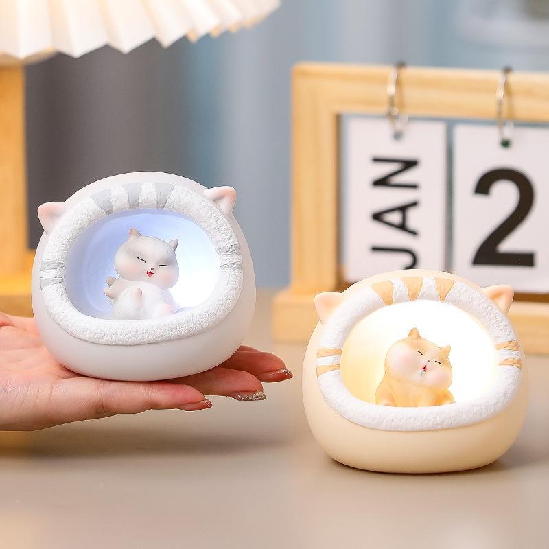 Creative Cute Cat Room Night Light Cute Cat Bedhead Sleep Light Charging Touch Atmosphere Light