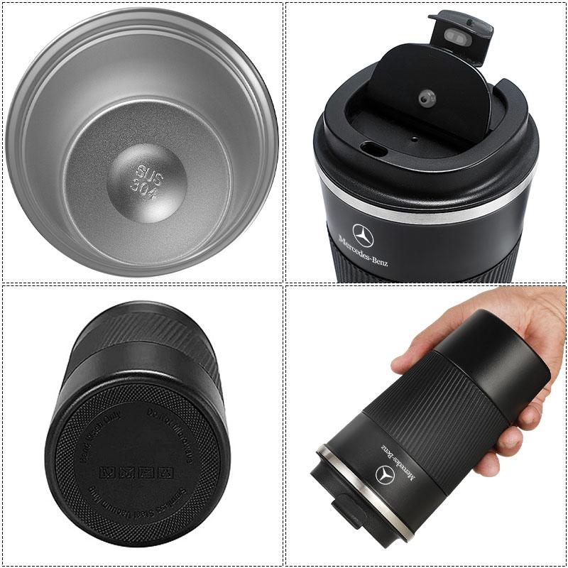 MEA4 500ml Stainless Steel Coffee Tumbler Thermos Cup Portable Travel Thermal Mug Stickers For Mercedes Benz C300 C250 C350 C Class