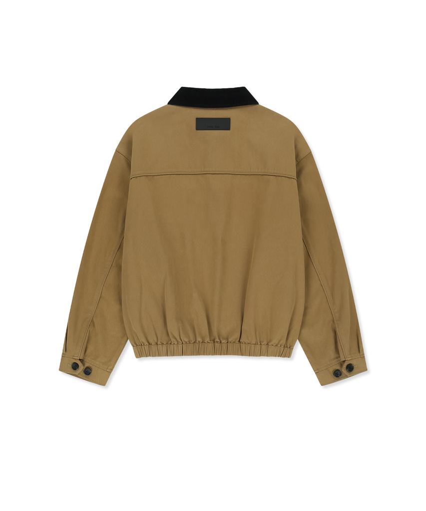 MATIN KIM Corduroy Contrast Trim Blouson Jumper In Beige