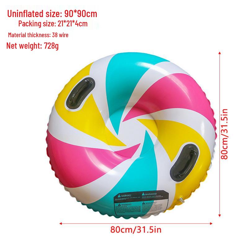 90cm Anti-Rollover Inflatable Ski Ring for Kids – Outdoor, Thickened, Cold-Resistant
