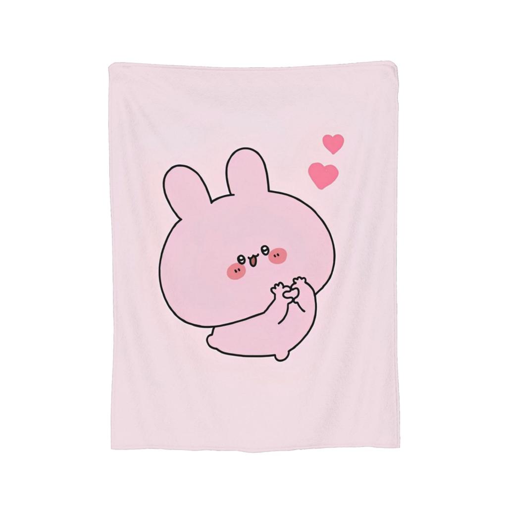 Asamimichaan Asleep Cartoon Blanket Cute Asamimi Flannel Funny Breathable Throw Blankets for Home Restaurant  Winter