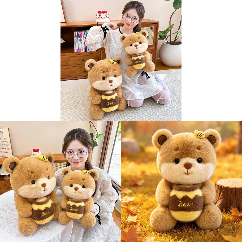 Peluche Ours au Miel à Poil Court Doux pour la Décoration de la Chambre d'Enfant