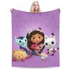 Cartoon Cute Gabby Dollhouse Blankets Coral Fleece Plush Warm Throw Blanket for Sofa Couch Plush Thin Quilt