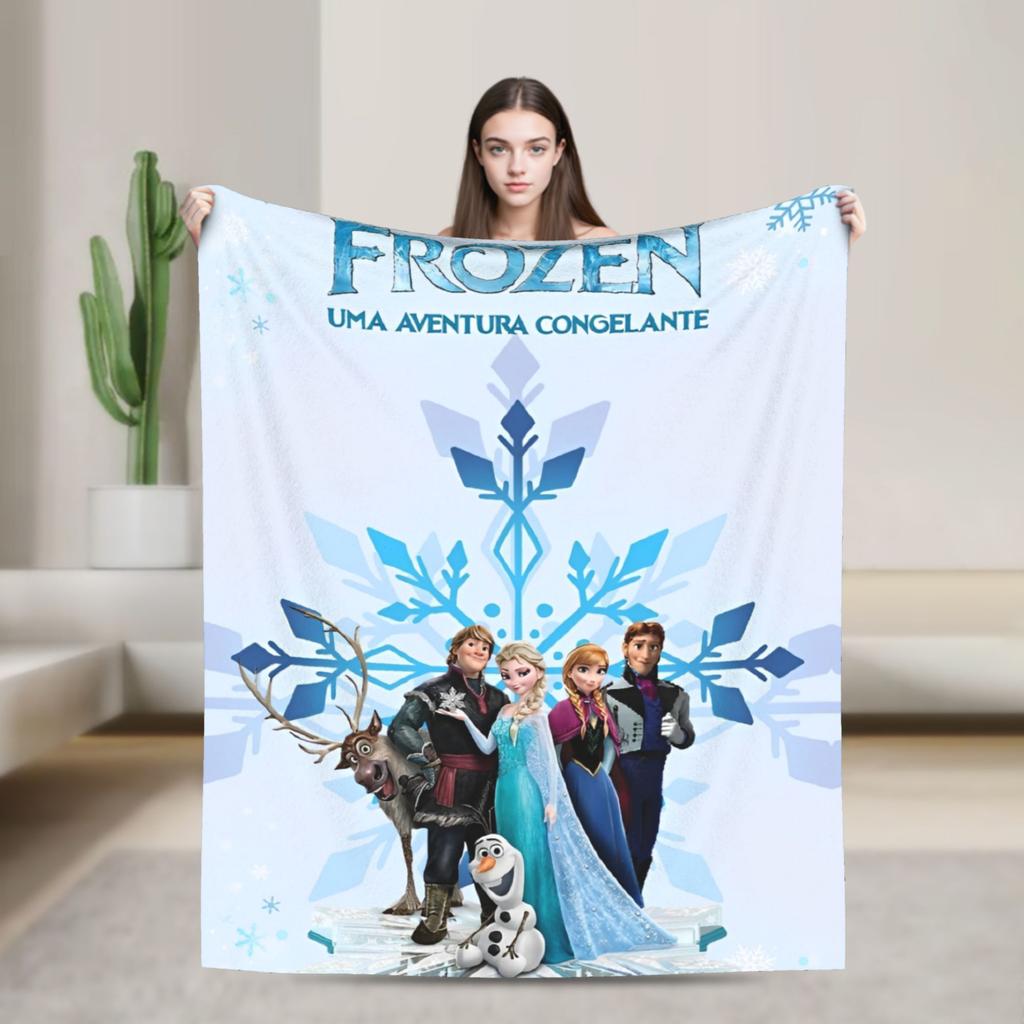 Couverture Chaude Douce Voyage Bureau Dessin Animé Olaf La Reine des Neiges Jetés Literie Flanelle Couvre-lit Pour Chambre Esthétique Housse de Canapé-lit