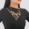 Multilayer Metal Vintage Love Pendant Bohemian Ladies Glamour Necklace