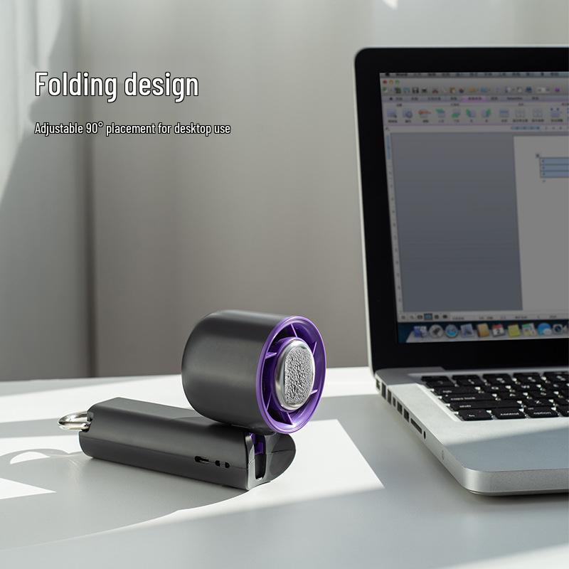 Portable High-Speed Cooling Handheld Fan: Long-Lasting, Foldable, USB Rechargeable, with Digital Display for Hiking