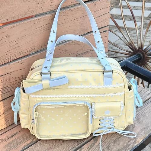 INS Kawaii Süß Transparent Ita Boston Tasche Große Kapazität Anime Puppen Ausstellungs Schultertasche für Mädchen Schüler Tägliches Pendeln