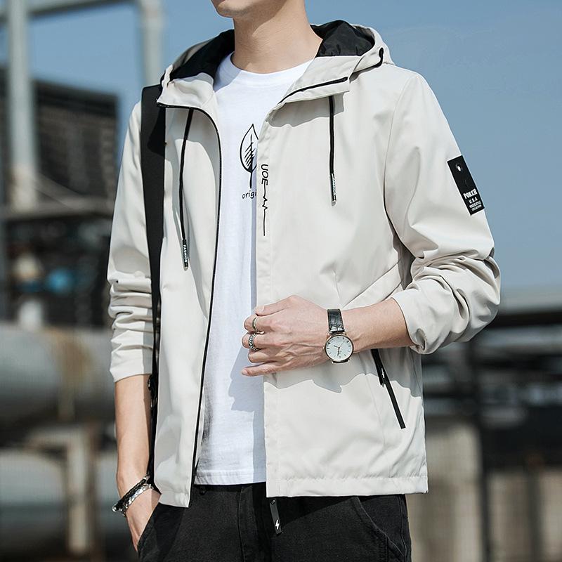 Hooded Jacket Men's Jacket Spring and Autumn Trend Sports Clothes Loose Casual Jacket Men's Trench Coat